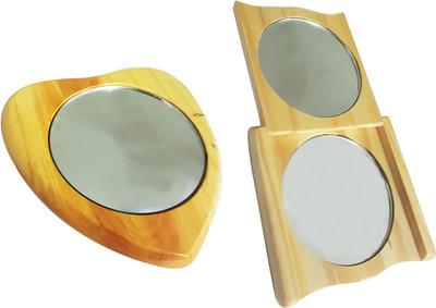 

RAAYA Set Of 2 Mirrors Set For Women And Girls Traveling Use/Stylish Hand Mirror