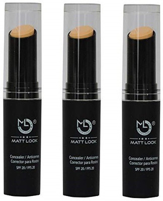 

Mattlook Concealer Anticernes Corrector Para Rostro- SPF 20- Pack of 3 Concealer(Multicolor)