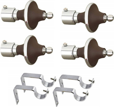 GROWNIX Brown Rod Rail Bracket Metal(Pack of 2)