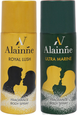 

Alainne Combo Royal Lush & Ultra Marine Deodorant Spray - For Men & Women(300 ml, Pack of 2)