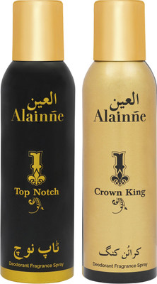 

Alainne Combo Crown King & Top Notch Deodorant Spray - For Men & Women(300 ml, Pack of 2)