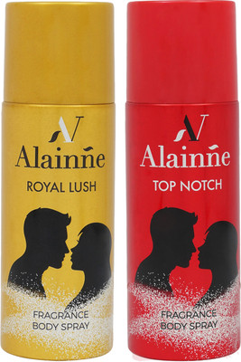 

Alainne Combo Royal Lush & Top Notch Deodorant Spray - For Men & Women(300 ml, Pack of 2)