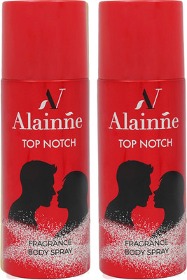 Alainne Top Notch Twin Deodorant Spray - For Men & Women(300 ml, Pack of 2)