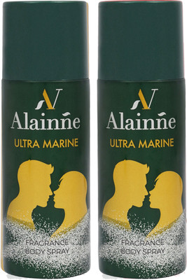 

Alainne Ultra Marine Twin Deodorant Spray - For Men & Women(300 ml, Pack of 2)