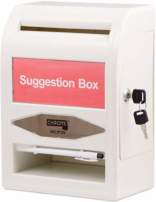 

Chrome 1 Compartments Plastic Suggestion Box(Multicolor)