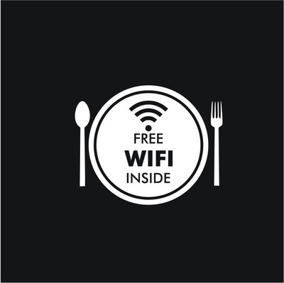 signEver Free Wifi Inside For Glass Door Home Office Hospital Mall Business L x H ( 30 cm x 30 cm) Emergency Sign