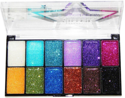 

tanvi27 PROFESSIONAL RICH PIGMENTED WATER PROOF GLITTER EYESHADOW PALETTE 21.88 g(MULTI)