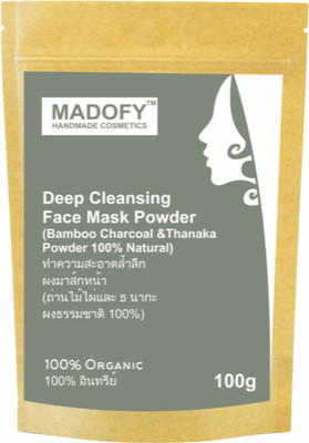 

MADOFY Deep Cleansing Face Mask (Thanaka & Bamboo charcoal) for skin radiance 100 gm(100 g)