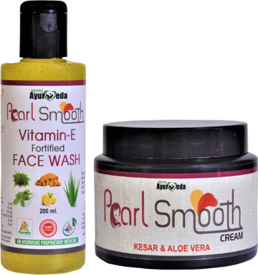 

Dayitva Ayurveda Pack of Pearl Smooth Kesar & Aloe Vera Cream and Vitamin E Fortified Face Wash(300 g)