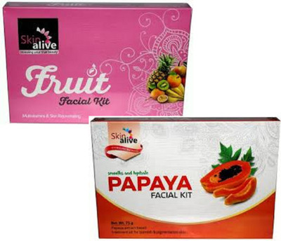 

skin alive fruit and papya facial kit combo 150 ml(Set of 2)