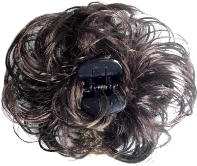 

SK Craft Hair extension Juda Hair Clutcher Clip Black Color With Artifical Hair, Black Juda Clutcher with Black Hair Hair Accessory Set(Black)