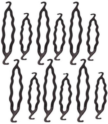 

ADJD STYLISH FAST & EASY TO MAKE PROFESSIONAL BUN MAKER TOOL FOR STYLISH BUN Bun Stick, Rubber Band(Black)