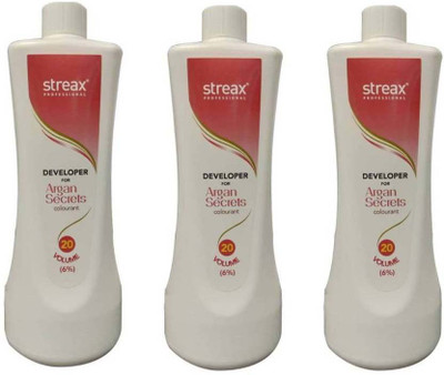 

Streax Developer 20 Volume 6% (250 ml) (pack of 3) Hair Color (white) Hair Color(white)