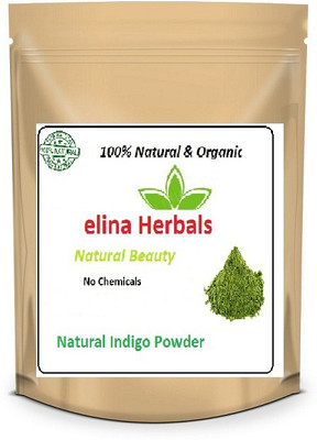 

elina Essentials Indigo Powder for Hair & Beard Dry 100% Organic & Natural - 125gms. Hair Color(Black)