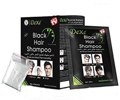 

Dexe Instant 5 Minute Black Hair Color Ammonia Free Shampoo Hair Color (500 ml) Pack Of 20 Hair Color(Black)
