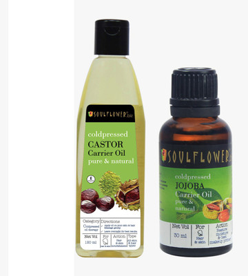 

Soulflower Castor & Jojoba Carrier Oil Set of 2 Hair Oil(150 ml)