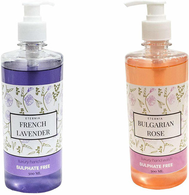 

Eternia Natural Foaming Hand Soap Sulfate-Free Hand Wash, Lavender & Rose (Pack of 2) (500 ml each)(500 ml, Bottle, Pack of 2)