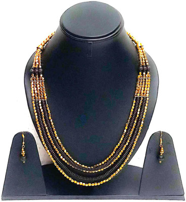 creative group Metal, Plastic Gold-plated Black, Gold Jewellery Set(Pack of 1)