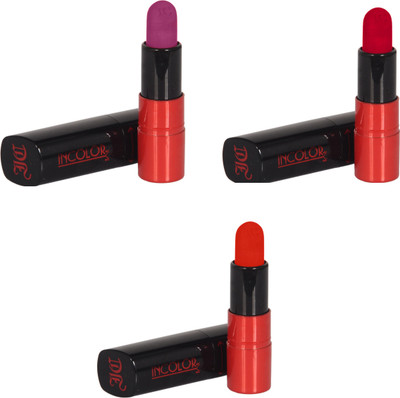 

Incolor Lusty Lipstick Set of 4 Shade 1,2,3 Each of 3.7Gms(Red, Brown, Maroon)