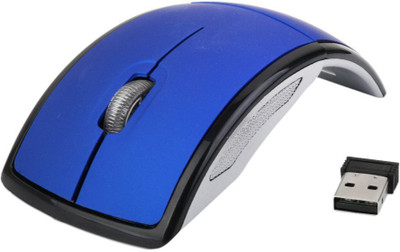 

LipiWorld Foldable Wireless Mouse Foldable Folding Arc Optical Mice for All Laptop/Notebook/PC Wireless Optical Gaming Mouse(USB 2.0, Blue)