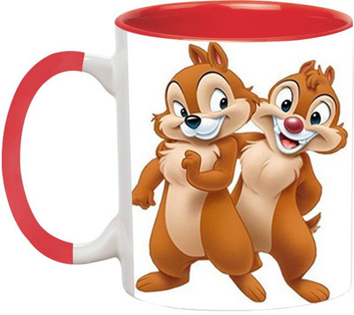 ARTBUG Chip and Dale -1791-Red Ceramic Coffee Mug(350 ml)