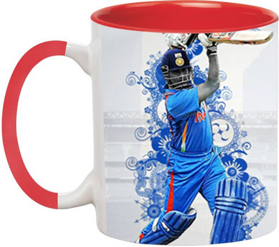 ARTBUG Sachin Tendulkar -478-Red Ceramic Coffee Mug(350 ml)