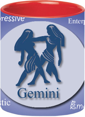 ARTBUG Ceramic Gemini Zodiac Sign -366-Red Ceramic Coffee Mug(350 ml)