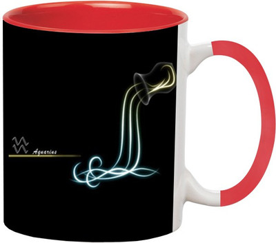 ARTBUG Aquarious Zodiac Sign -801-Red Ceramic Coffee Mug(350 ml)