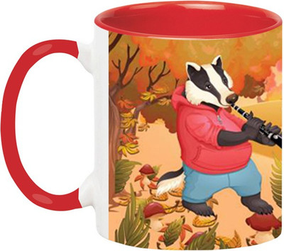 ARTBUG Musician Animals -1902-Red Ceramic Coffee Mug(350 ml)