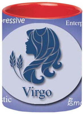 ARTBUG Ceramic Virgo Zodiac Sign -381-Red Ceramic Coffee Mug(350 ml)