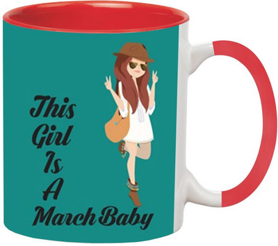 ARTBUG March Baby -727-Red Ceramic Coffee Mug(350 ml)