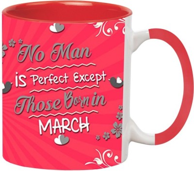 ARTBUG Man Born in March -897-Red Ceramic Coffee Mug(350 ml)