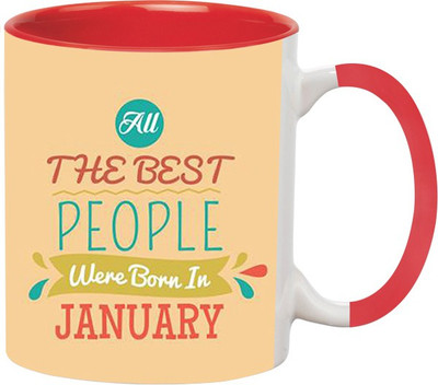 ARTBUG Born in January -908-Red Ceramic Coffee Mug(350 ml)