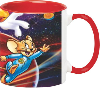 ARTBUG Tom & Jerry Cartoon -1487-Red Ceramic Coffee Mug(350 ml)