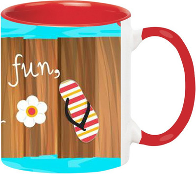 ARTBUG Summer -978-Red Ceramic Coffee Mug(350 ml)