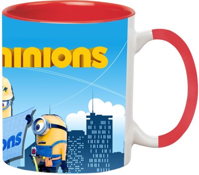 ARTBUG Minions Cartoon -2166-Red Ceramic Coffee Mug(350 ml)