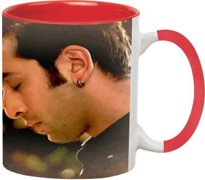 ARTBUG Ranbir Deepika -858-Red Ceramic Coffee Mug(350 ml)