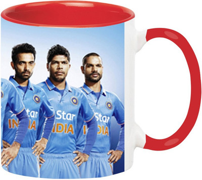 ARTBUG Team India -267-Red Ceramic Coffee Mug(350 ml)
