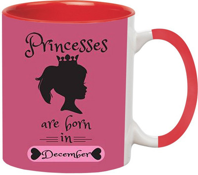 ARTBUG Born in December Princess -932-Red Ceramic Coffee Mug(350 ml)