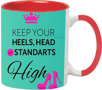 ARTBUG Keep Your Heels High -733-Red Ceramic Coffee Mug(350 ml)