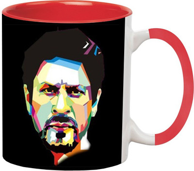 ARTBUG Shahrukh Khan -785-Red Ceramic Coffee Mug(350 ml)