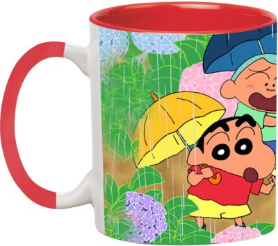 ARTBUG Shinchan Cartoon -2113-Red Ceramic Coffee Mug(350 ml)