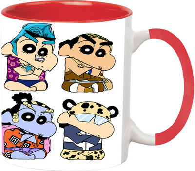 ARTBUG Shinchan Cartoon -2124-Red Ceramic Coffee Mug(350 ml)