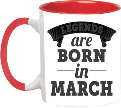 ARTBUG Legends are Born in March -1919-Red Ceramic Coffee Mug(350 ml)