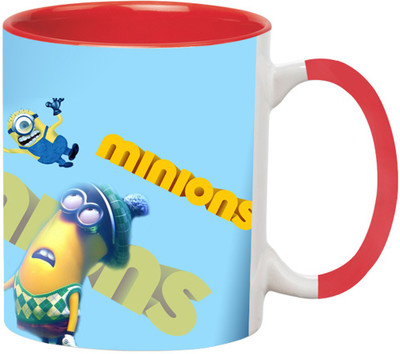 ARTBUG Minions Cartoon -2163-Red Ceramic Coffee Mug(350 ml)