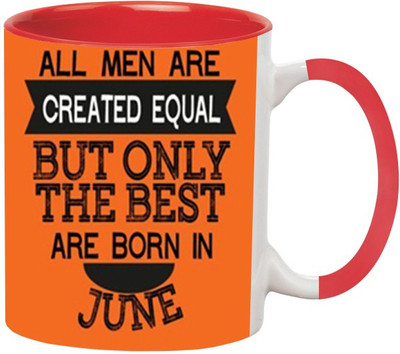ARTBUG Born in June -735-Red Ceramic Coffee Mug(350 ml)