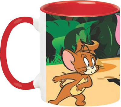 ARTBUG Tom & Jerry Cartoon -1489-Red Ceramic Coffee Mug(350 ml)