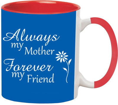 ARTBUG Forever My Friend Ceramic -584-Red Ceramic Coffee Mug(350 ml)