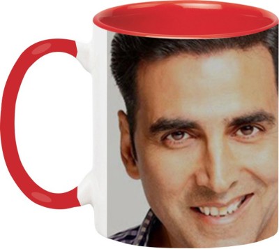 ARTBUG Akshay Kumar Ceramic -489-Red Ceramic Coffee Mug(350 ml)