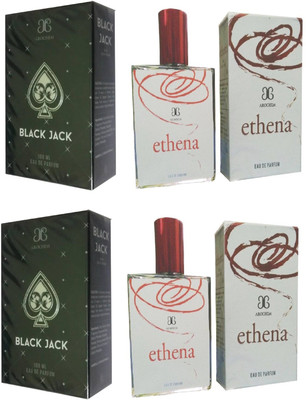 

Arochem 2 Black Jack and 2 Ethena Perfume 100ML Each (Pack of 4) Eau de Parfum - 400 ml(For Men & Women)